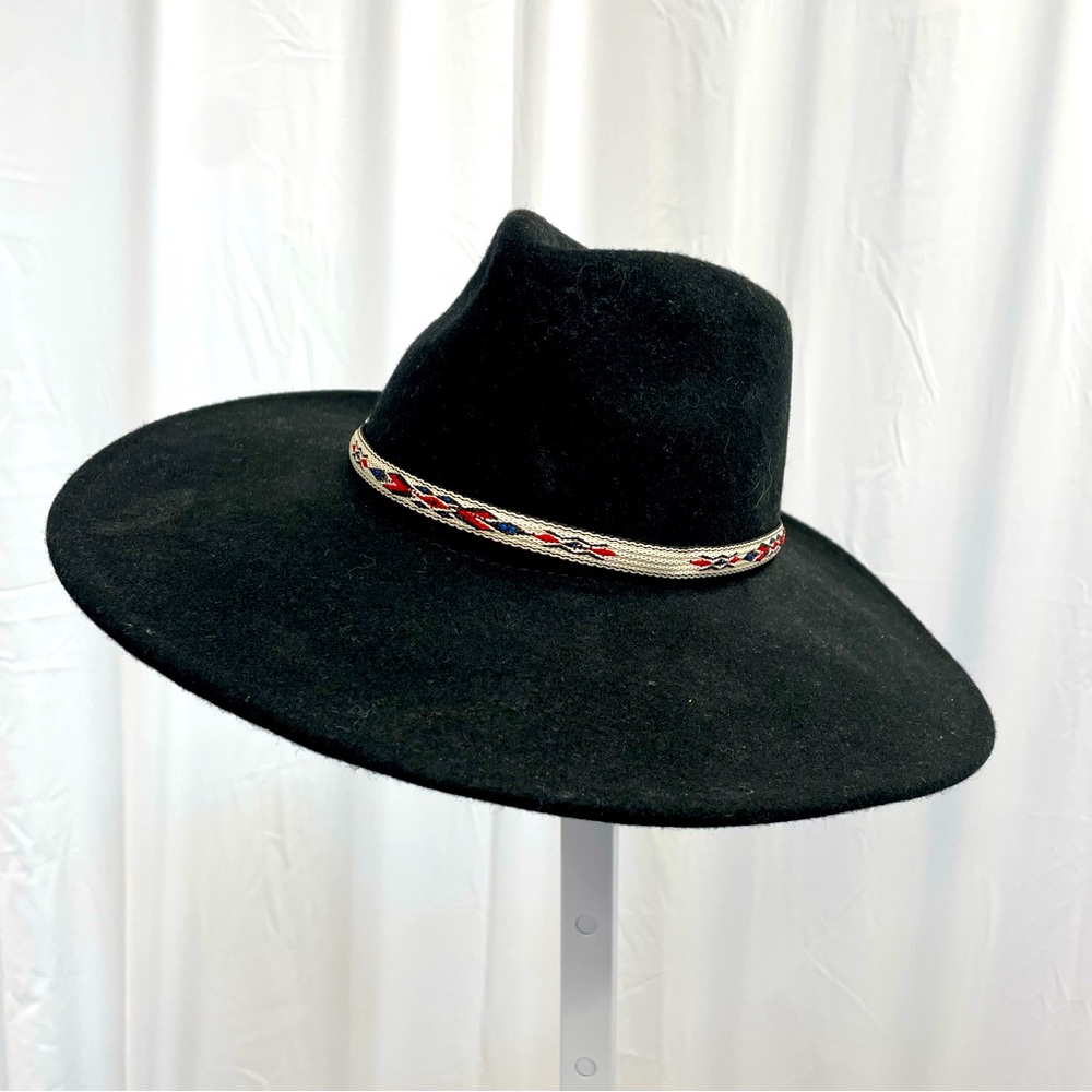 Anthropology Wyeth Wool Wide-Brim Hat with Patterned Band